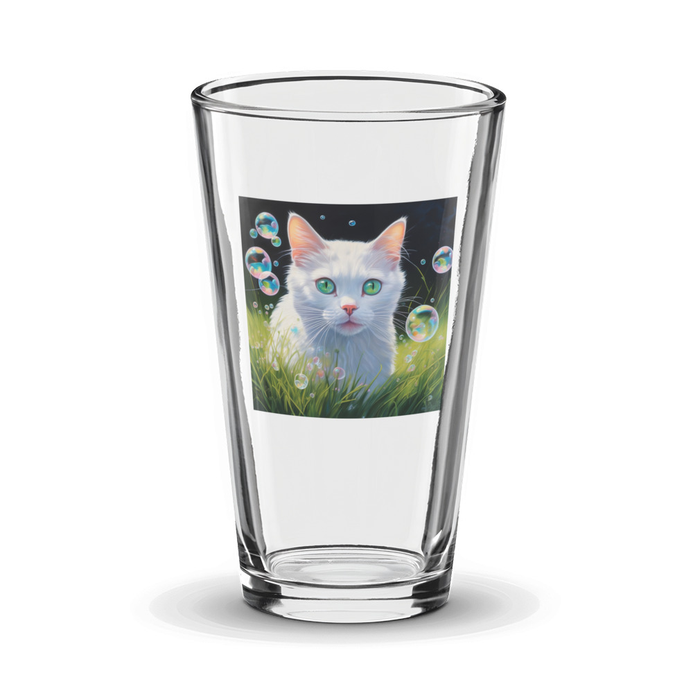 PugMug Custom White Companion Cat Glass Tumbler