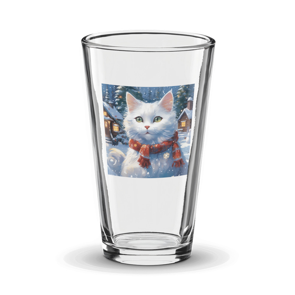 PugMug Custom White Companion Cat Glass Tumbler