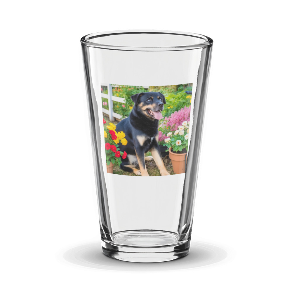 PugMug Custom Blue Glass Tumbler