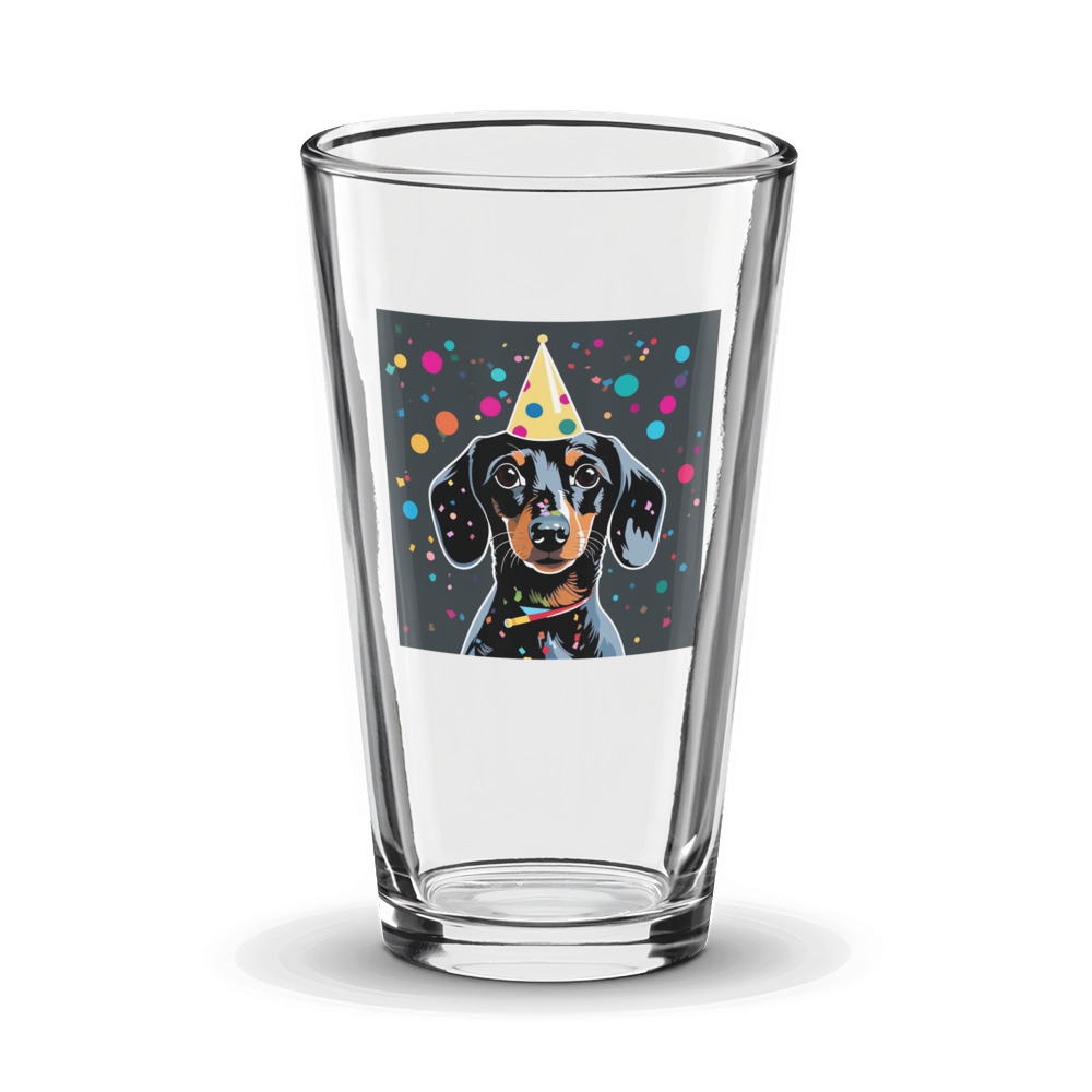 PugMug Custom Black Dachshund Glass Tumbler
