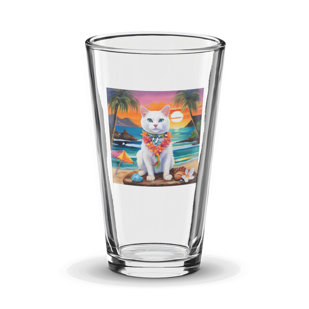 PugMug Custom White Companion Cat Glass Tumbler