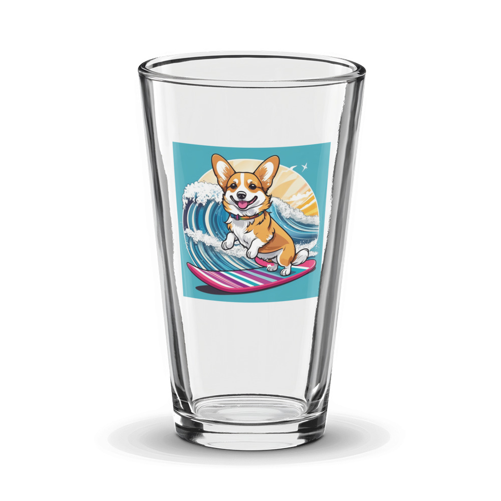 PugMug Custom Pembroke Welsh Corgi Glass Tumbler