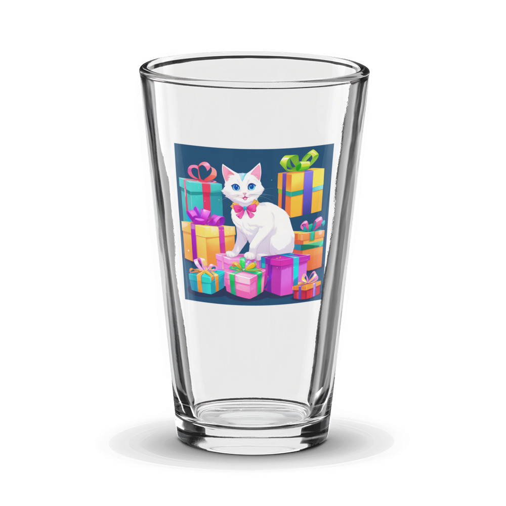 PugMug Custom White Companion Cat Glass Tumbler