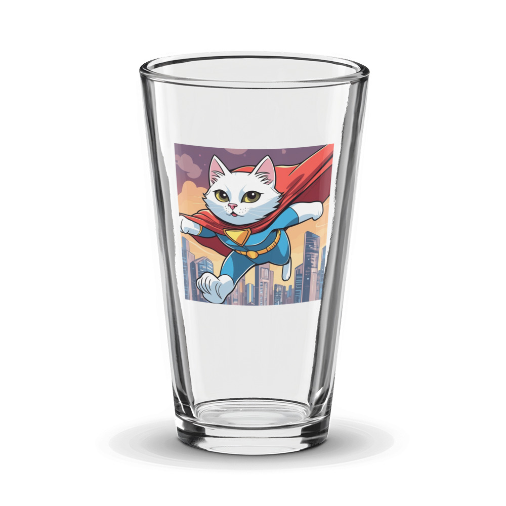PugMug Custom White Companion Cat Glass Tumbler