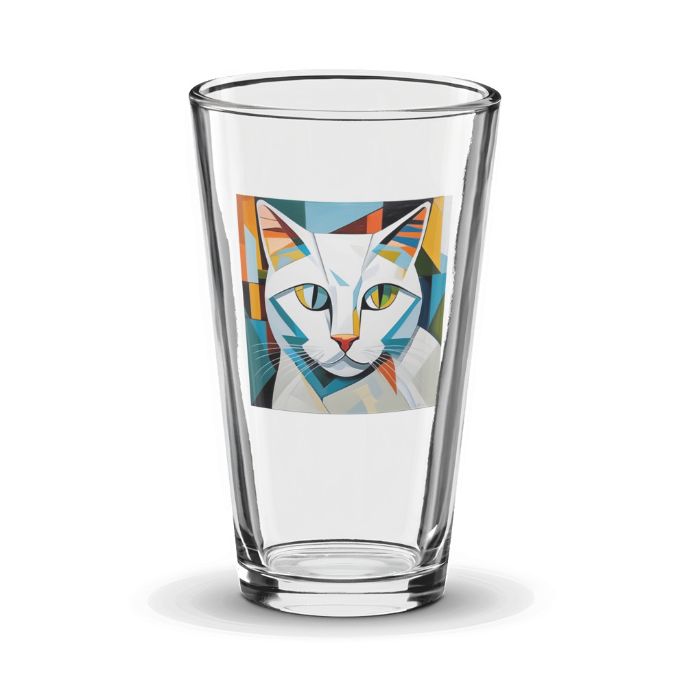 PugMug Custom White Scottish Fold Cat Glass Tumbler