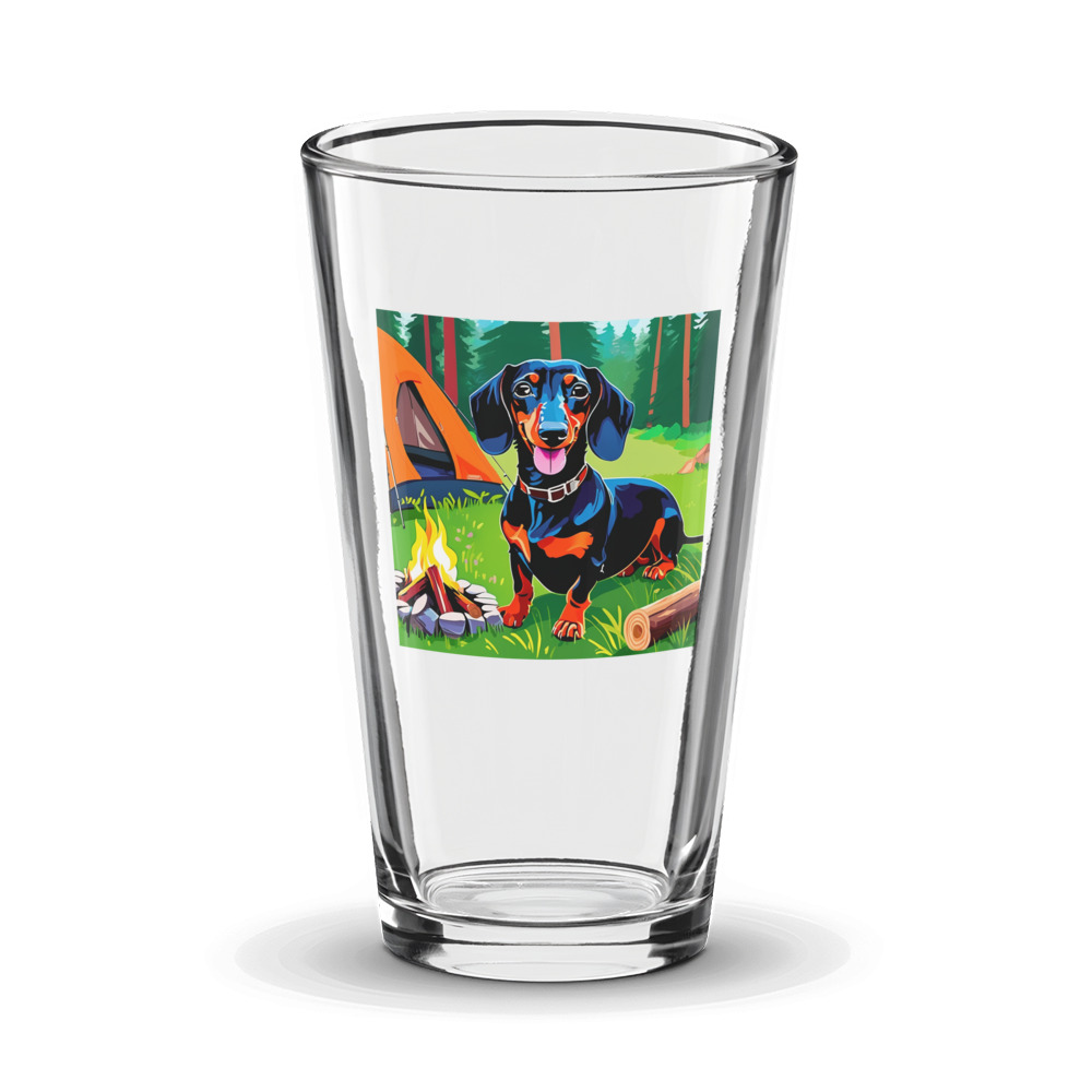 PugMug Custom Black Dachshund Glass Tumbler