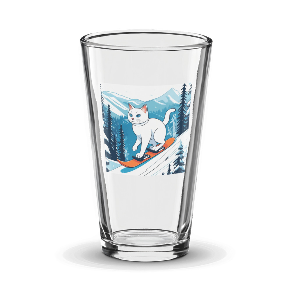 PugMug Custom White Companion Cat Glass Tumbler