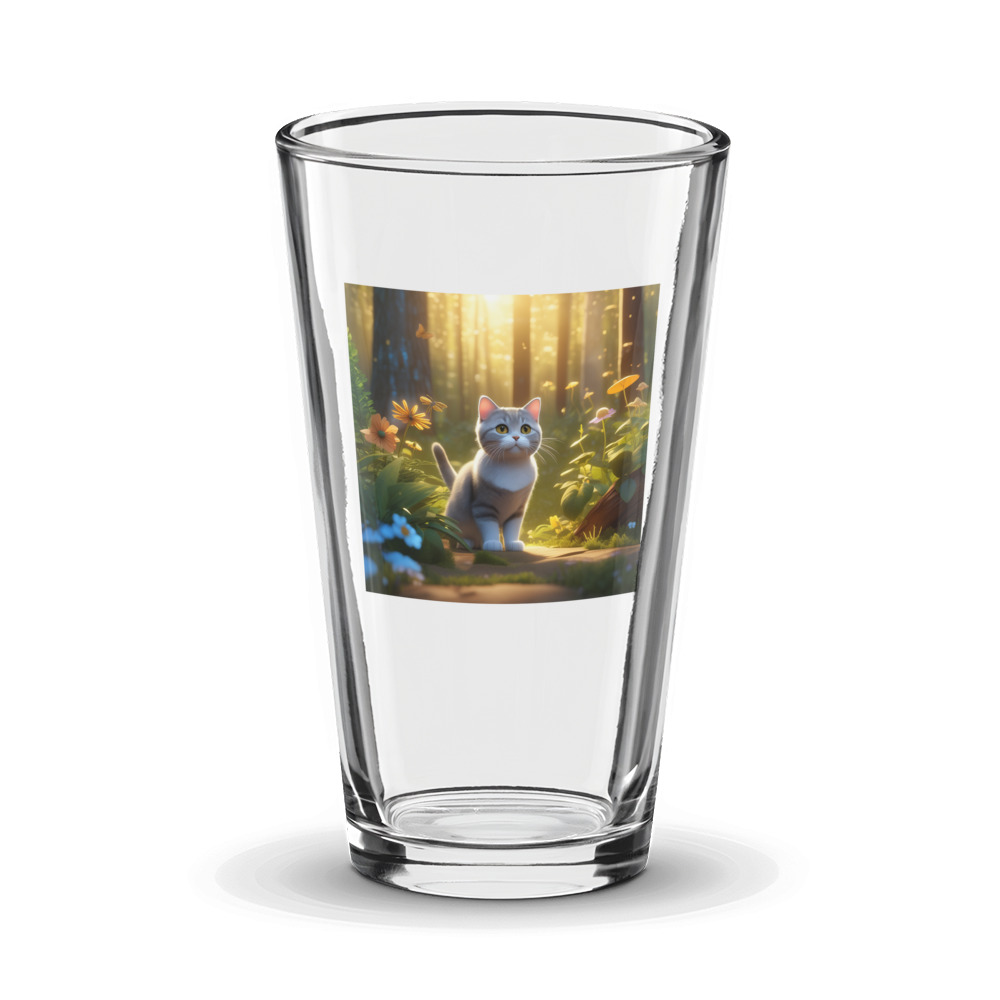 PugMug Custom Tabby British Shorthair Cat Glass Tumbler