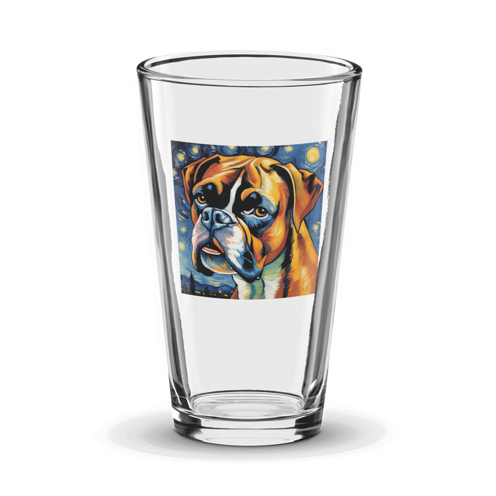 PugMug Custom Boxer Dog Glass Tumbler