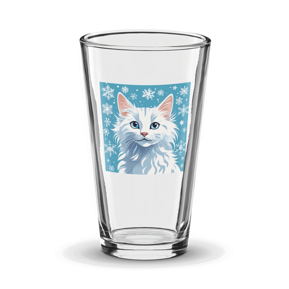PugMug Custom White Companion Cat Glass Tumbler