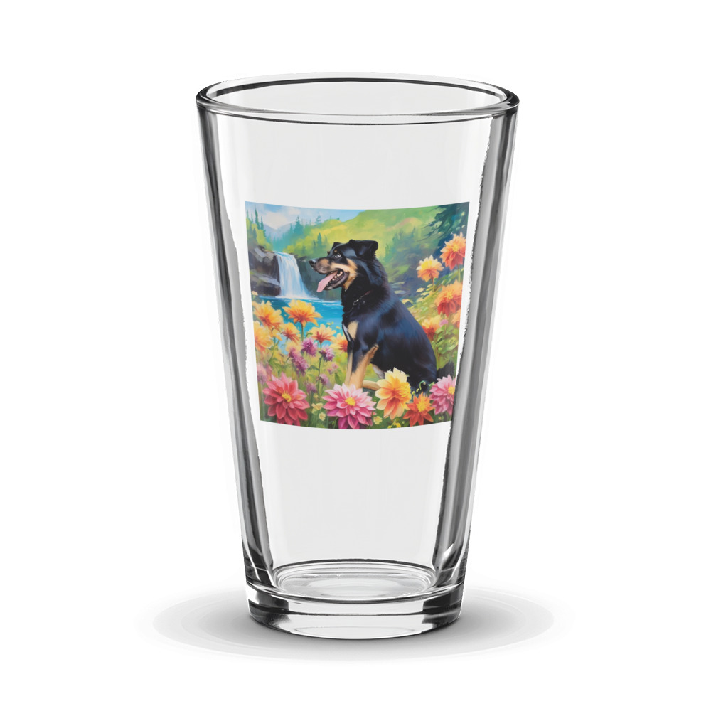 PugMug Custom Blue Glass Tumbler