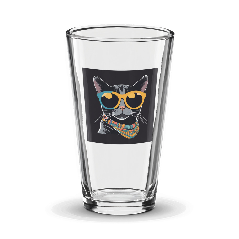 PugMug Custom Black American Shorthair Cat Glass Tumbler