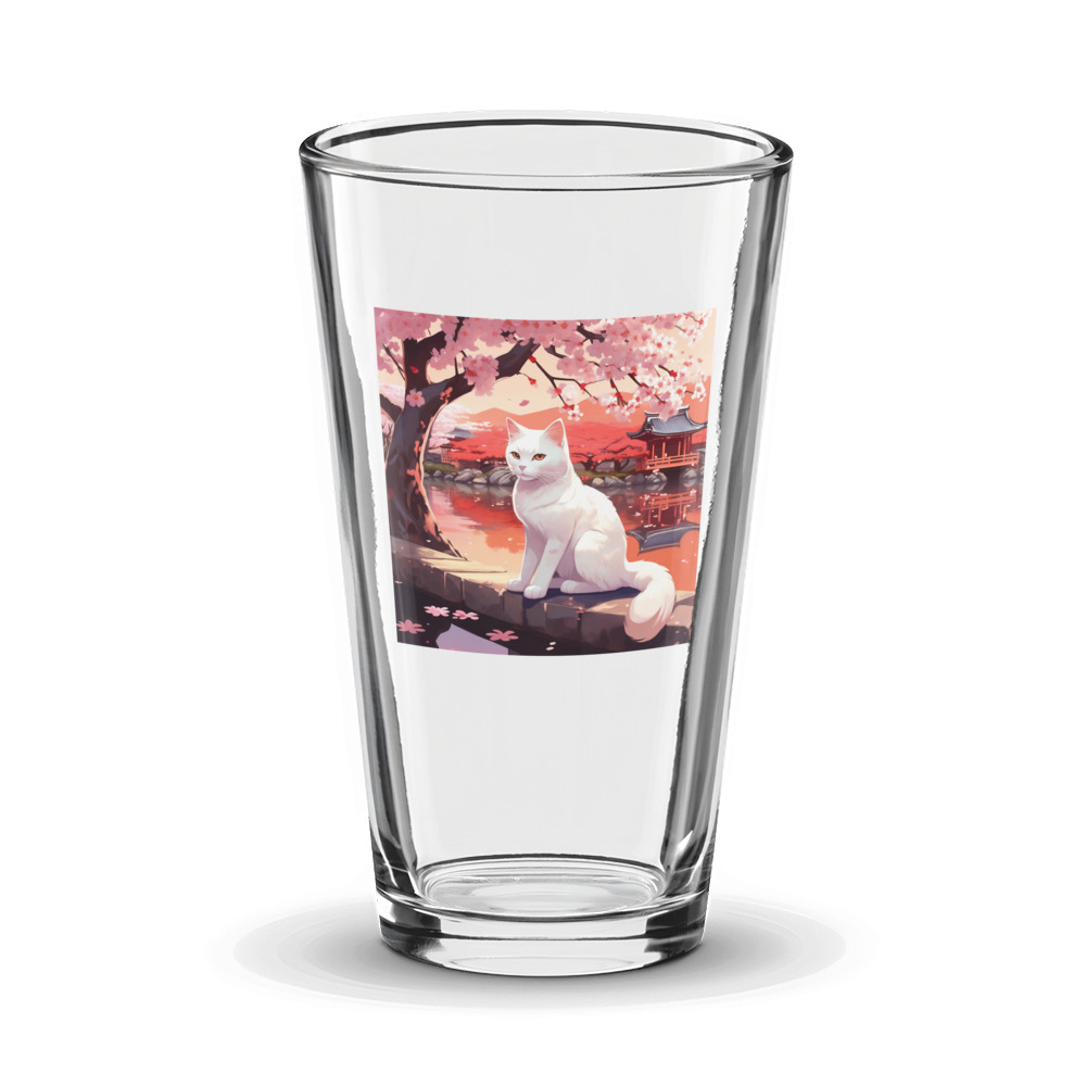 PugMug Custom White Companion Cat Glass Tumbler