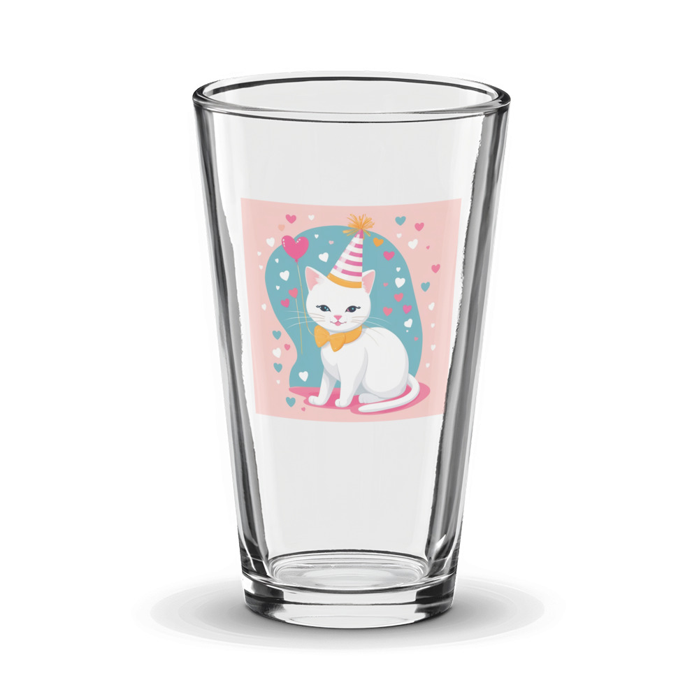 PugMug Custom White Companion Cat Glass Tumbler
