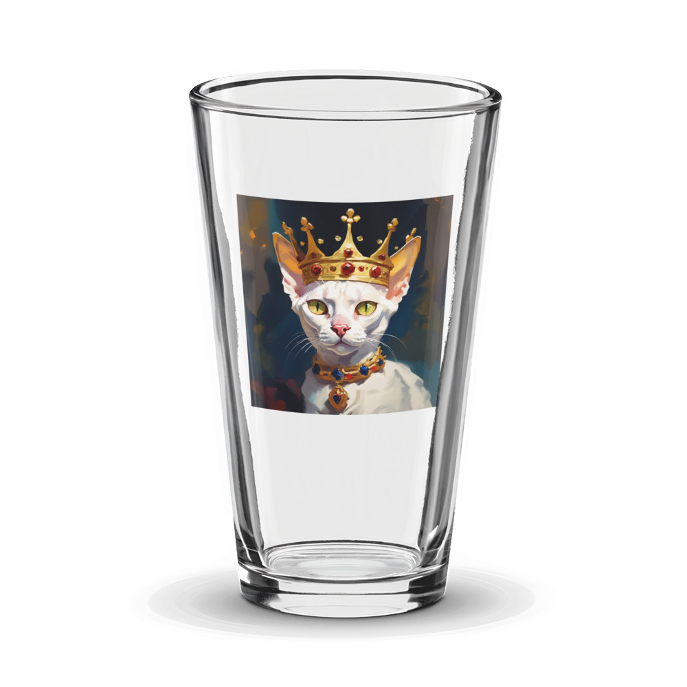 PugMug Custom White Devon Rex Cat Glass Tumbler