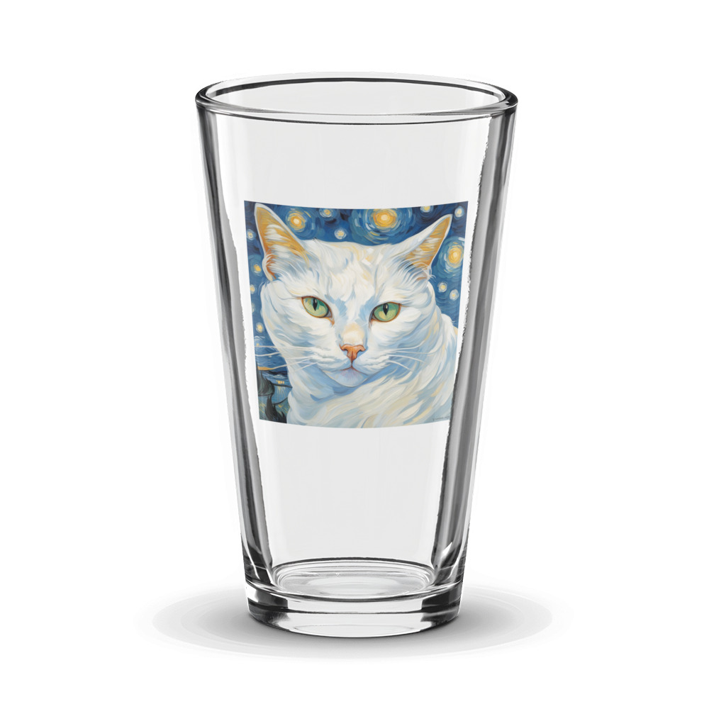 PugMug Custom White Companion Cat Glass Tumbler