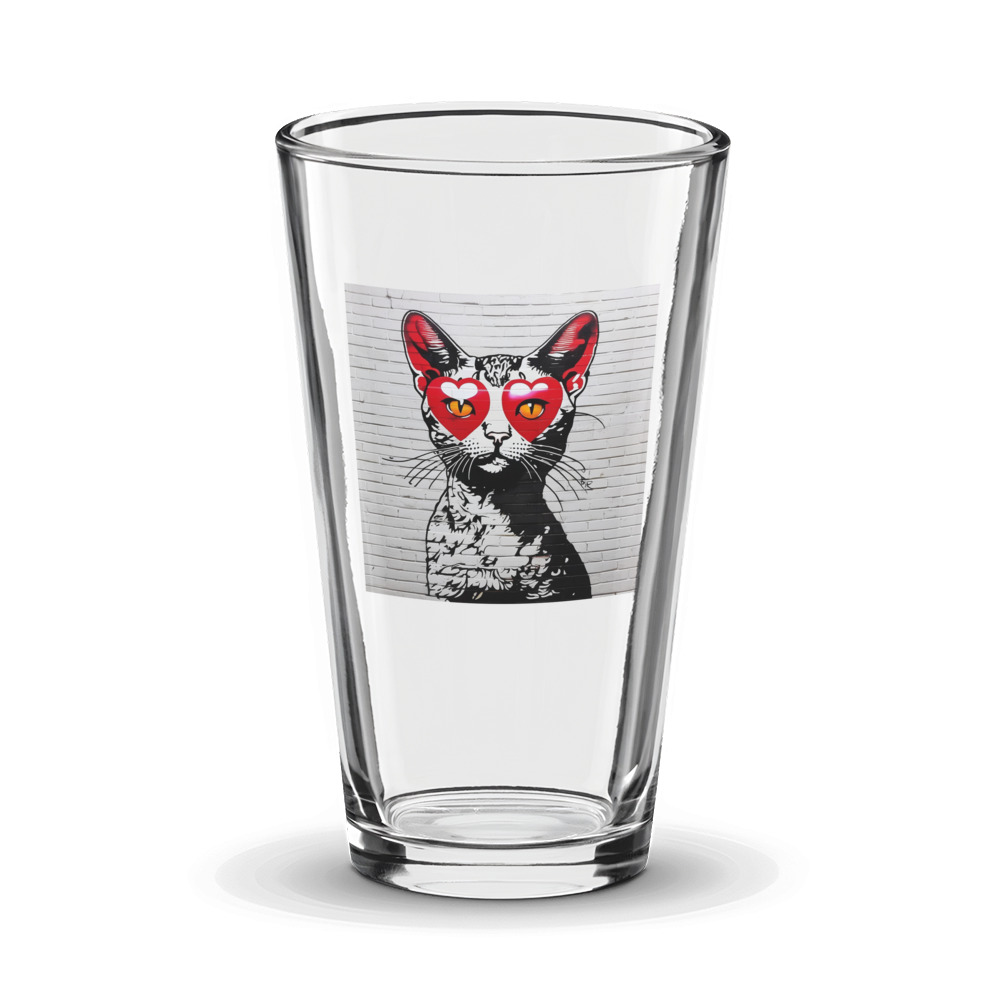 PugMug Custom Tabby Devon Rex Cat Glass Tumbler