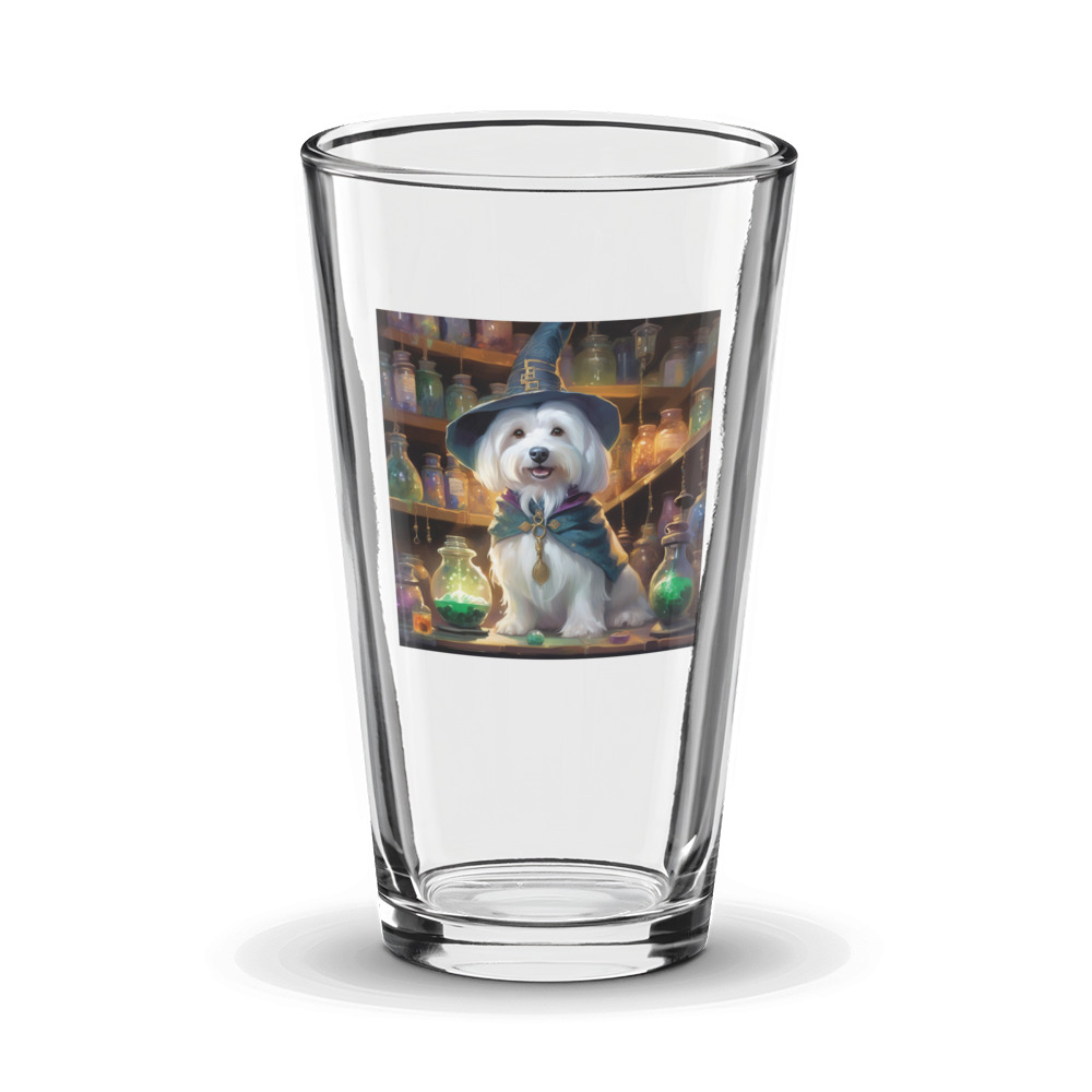 PugMug Custom White Havanese Dog Glass Tumbler