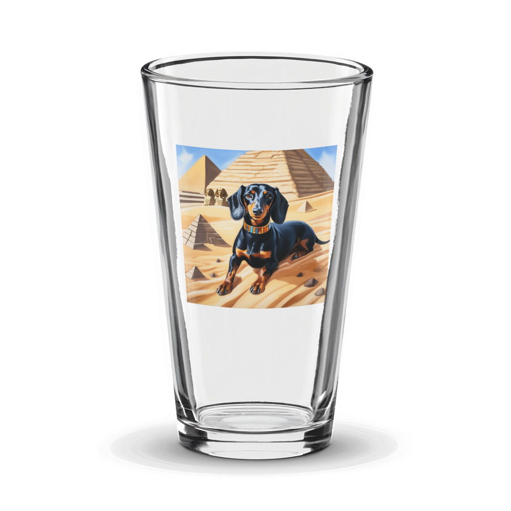 PugMug Custom Black Dachshund Glass Tumbler