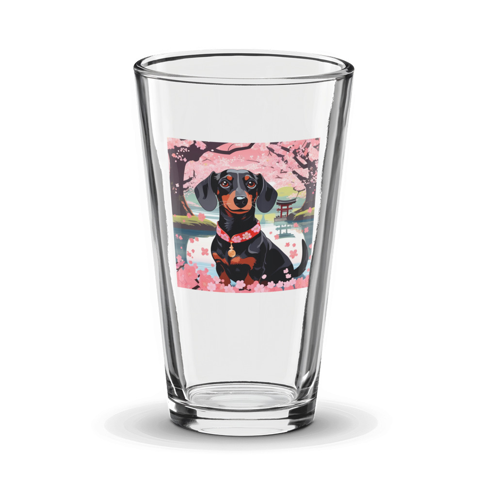 PugMug Custom Black Dachshund Glass Tumbler