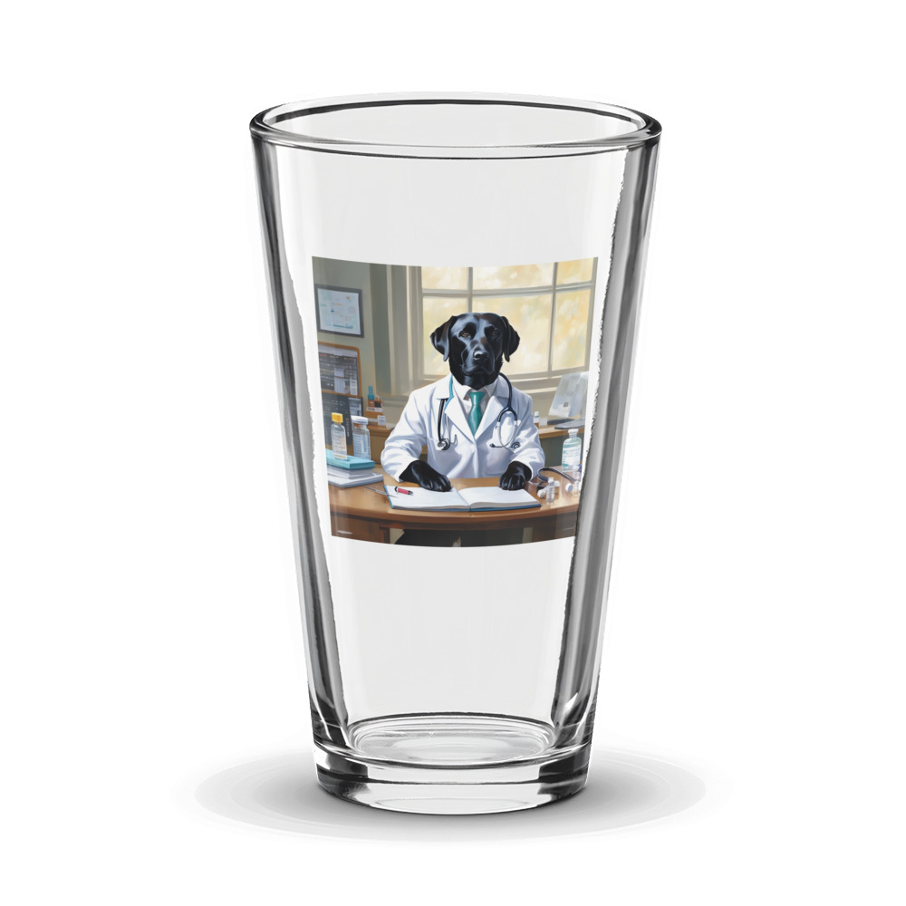 PugMug Custom Black Labrador Retriever Glass Tumbler