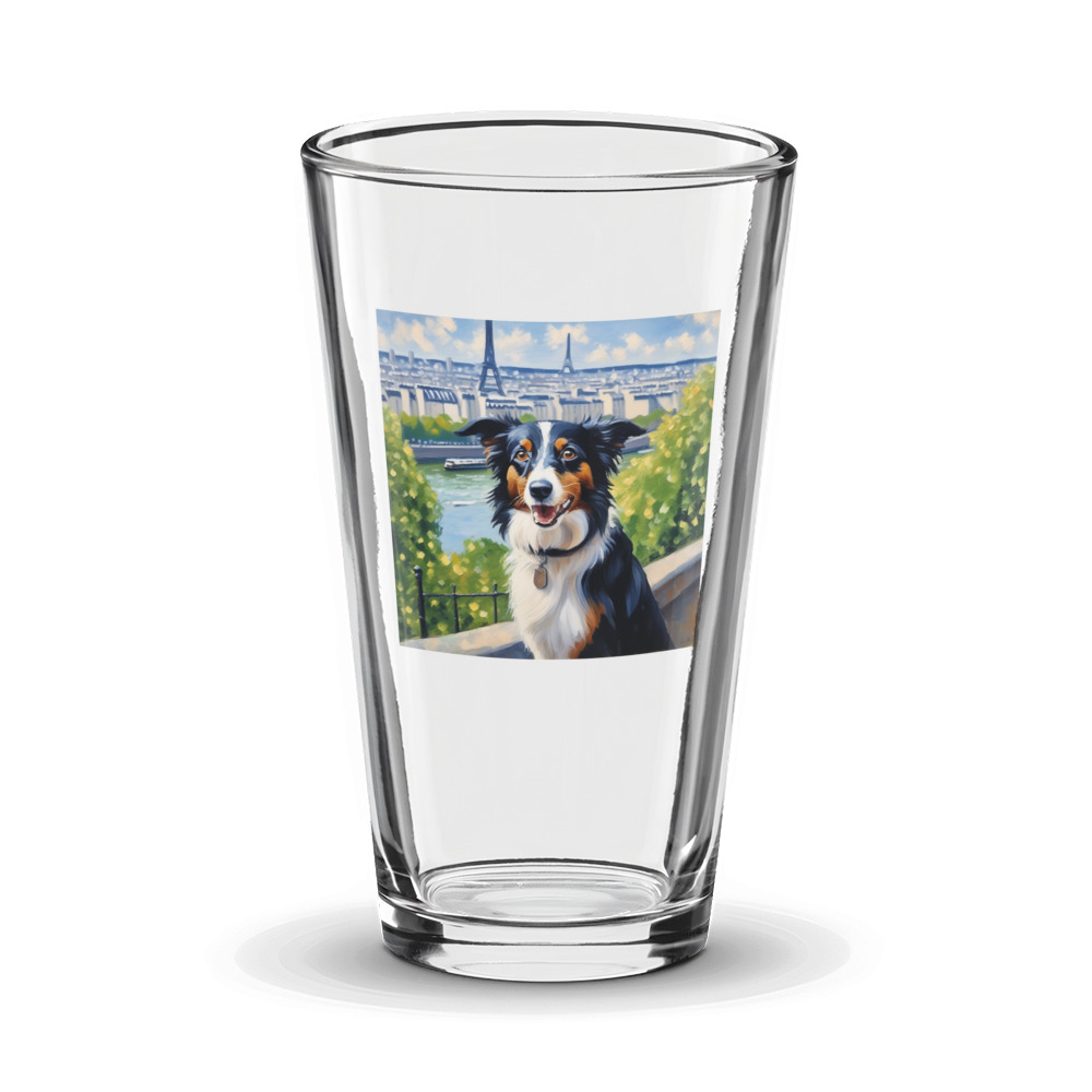 PugMug Custom Border Collie Glass Tumbler