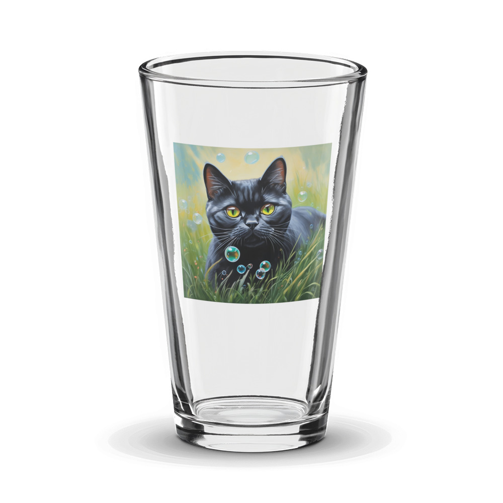 PugMug Custom Black British Shorthair Cat Glass Tumbler