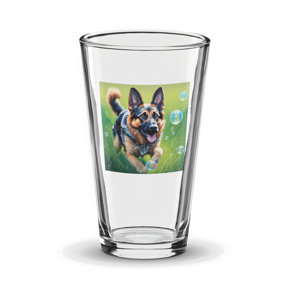 PugMug Custom German Shepherd Dog Glass Tumbler