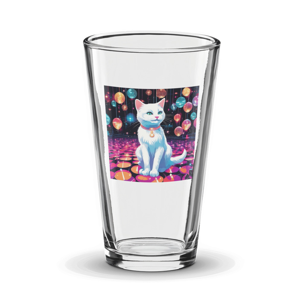 PugMug Custom White Companion Cat Glass Tumbler