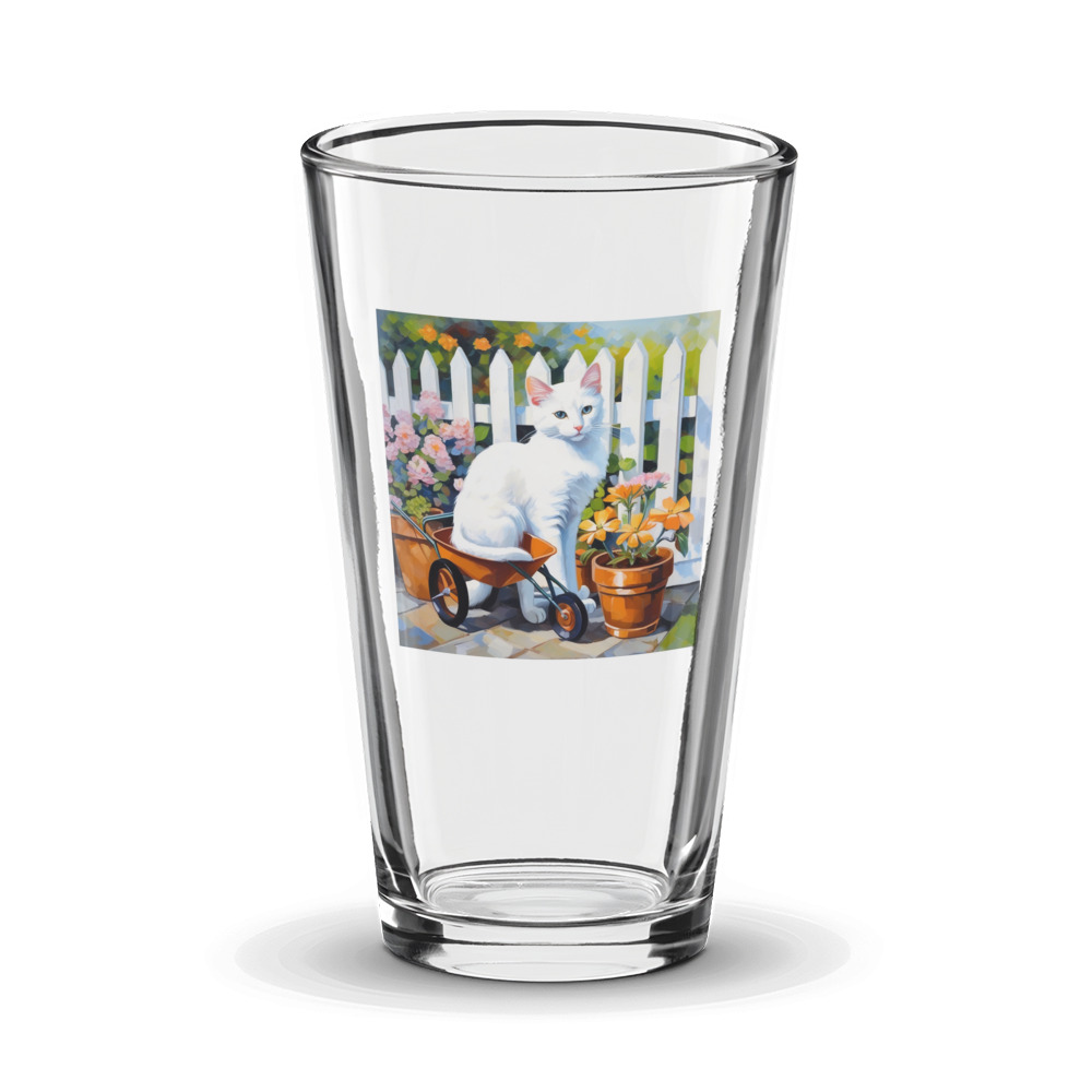 PugMug Custom White Companion Cat Glass Tumbler