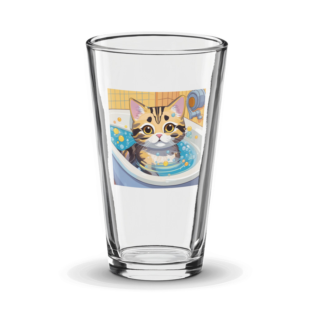 PugMug Custom Tabby Scottish Fold Cat Glass Tumbler