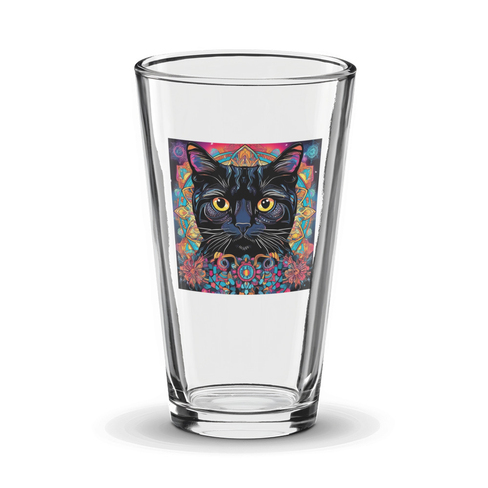 PugMug Custom Black Scottish Fold Cat Glass Tumbler