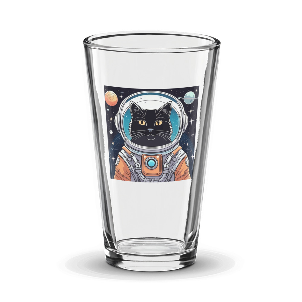 PugMug Custom Black Companion Cat Glass Tumbler