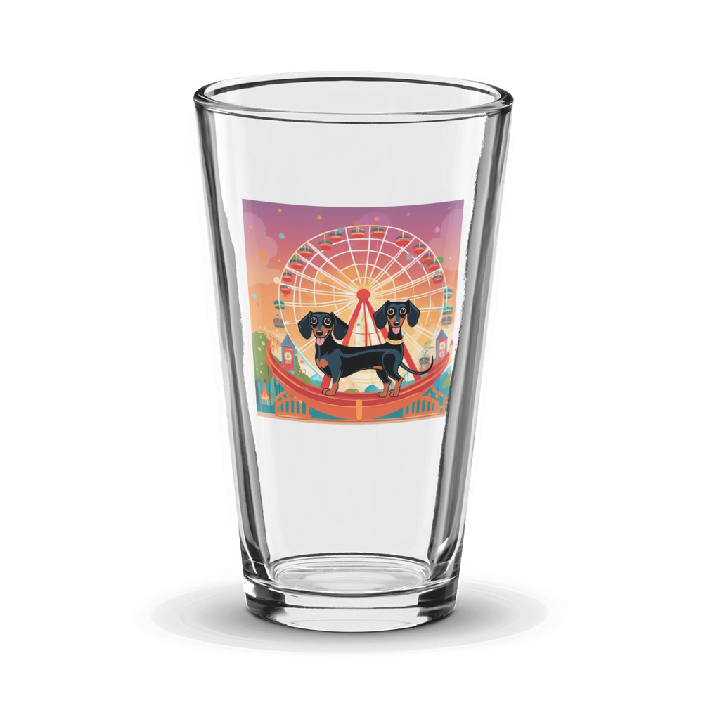 PugMug Custom Black Dachshund Glass Tumbler