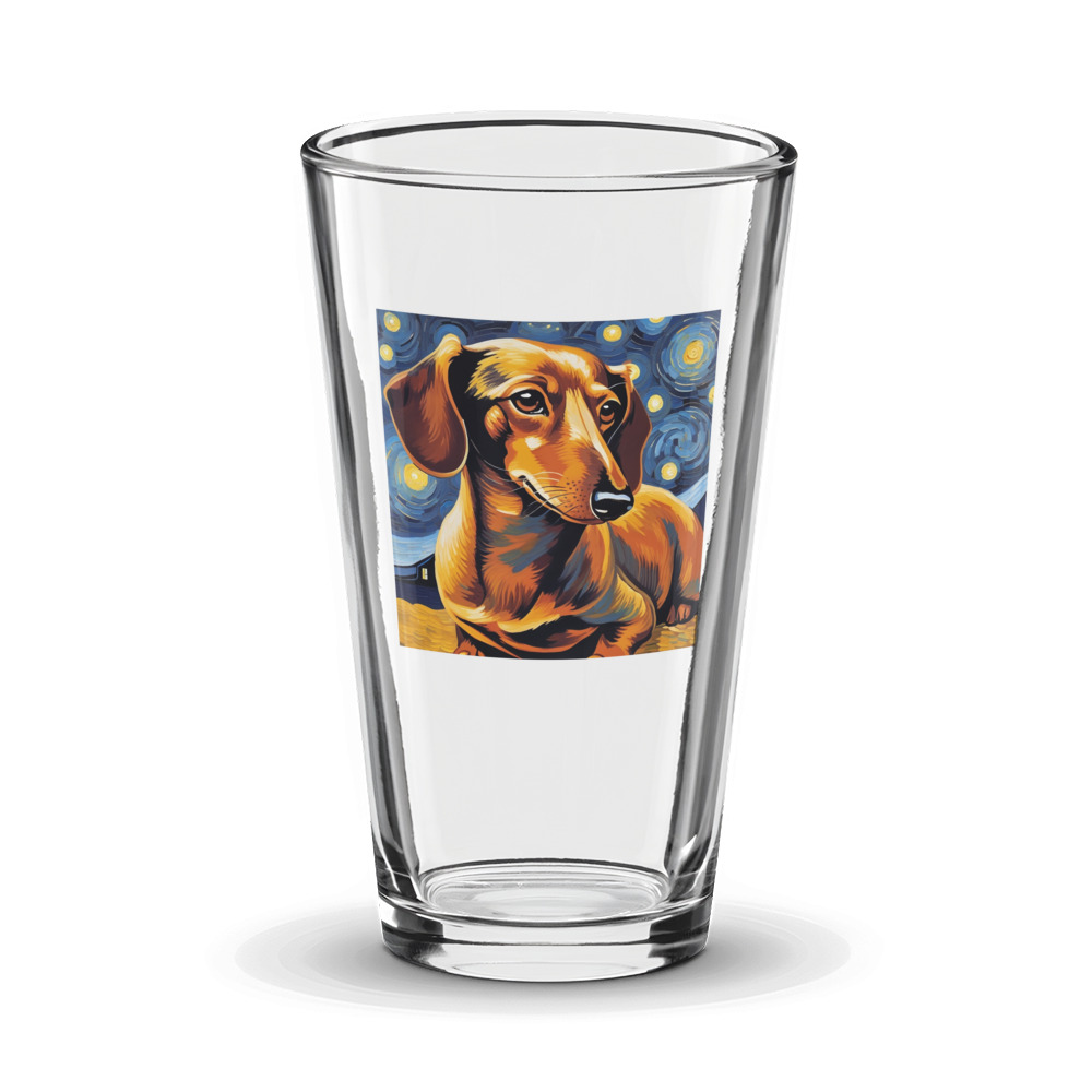 PugMug Custom Tan Dachshund Glass Tumbler