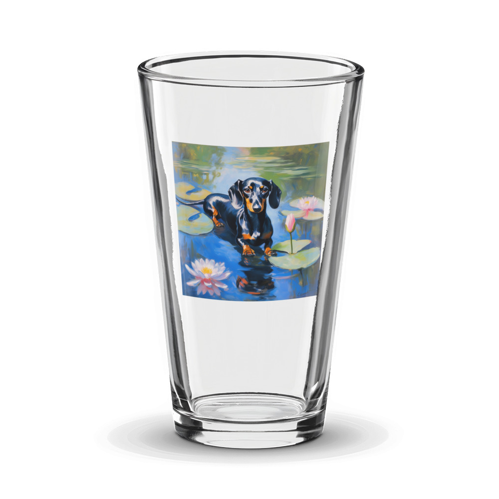 PugMug Custom Black Dachshund Glass Tumbler