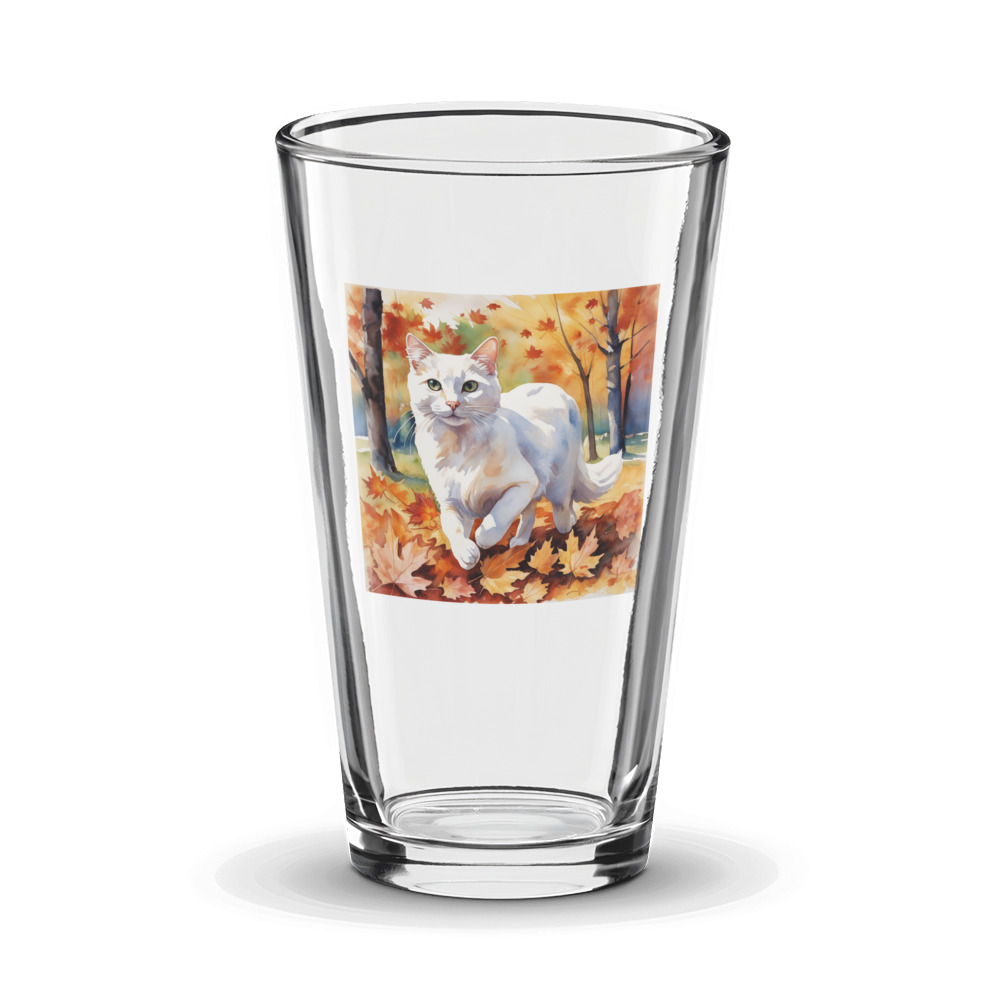 PugMug Custom White Companion Cat Glass Tumbler