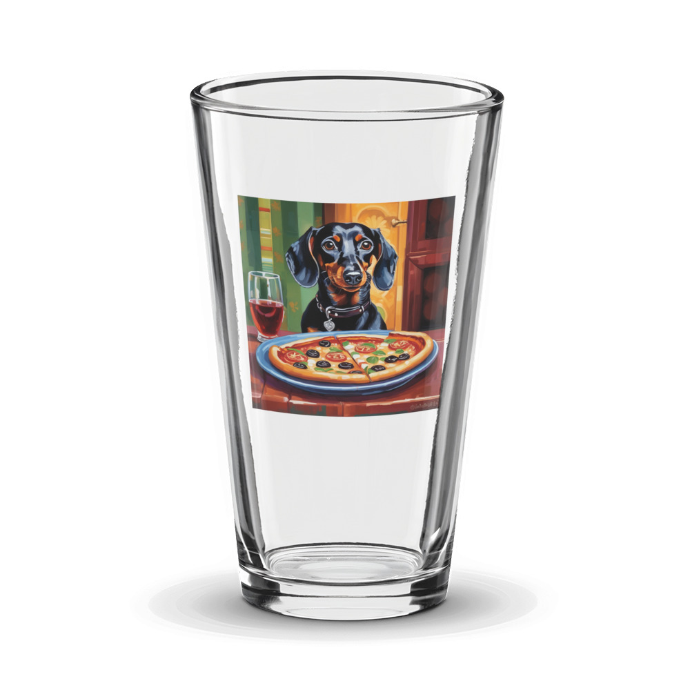 PugMug Custom Black Dachshund Glass Tumbler