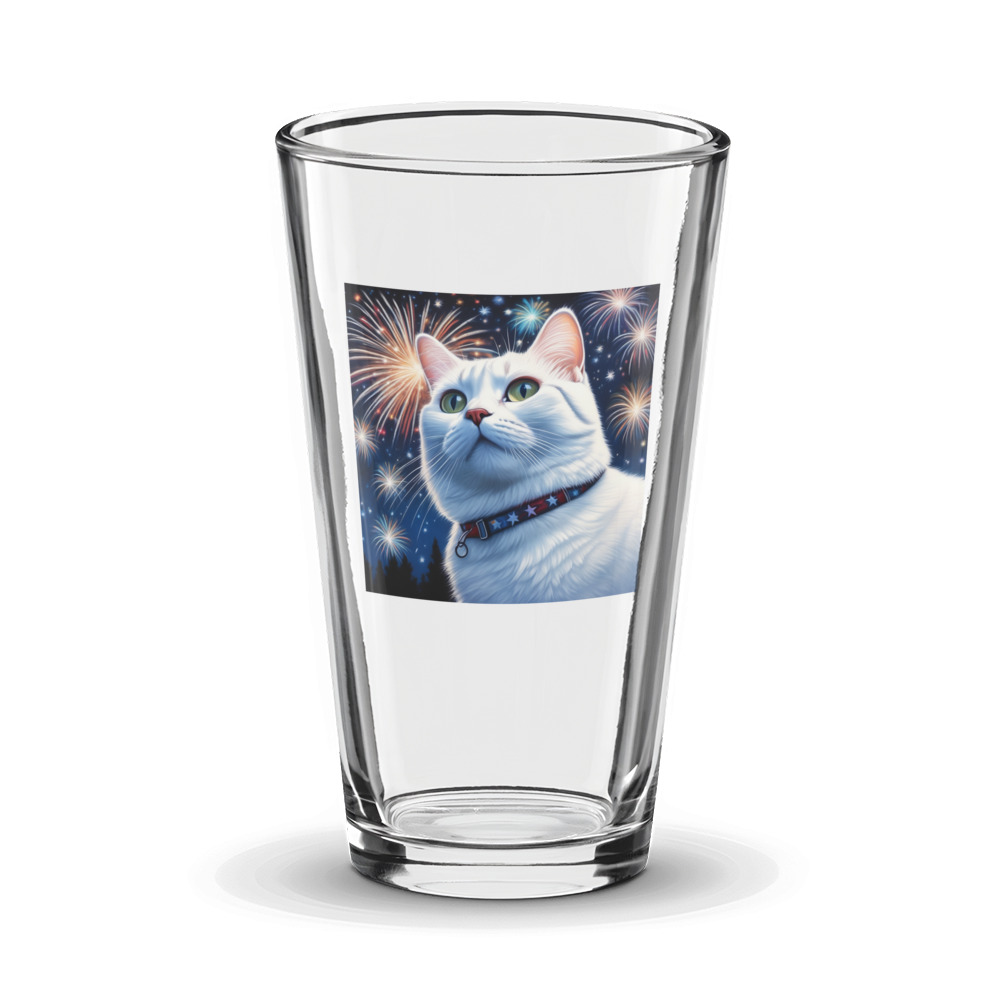 PugMug Custom White American Shorthair Cat Glass Tumbler
