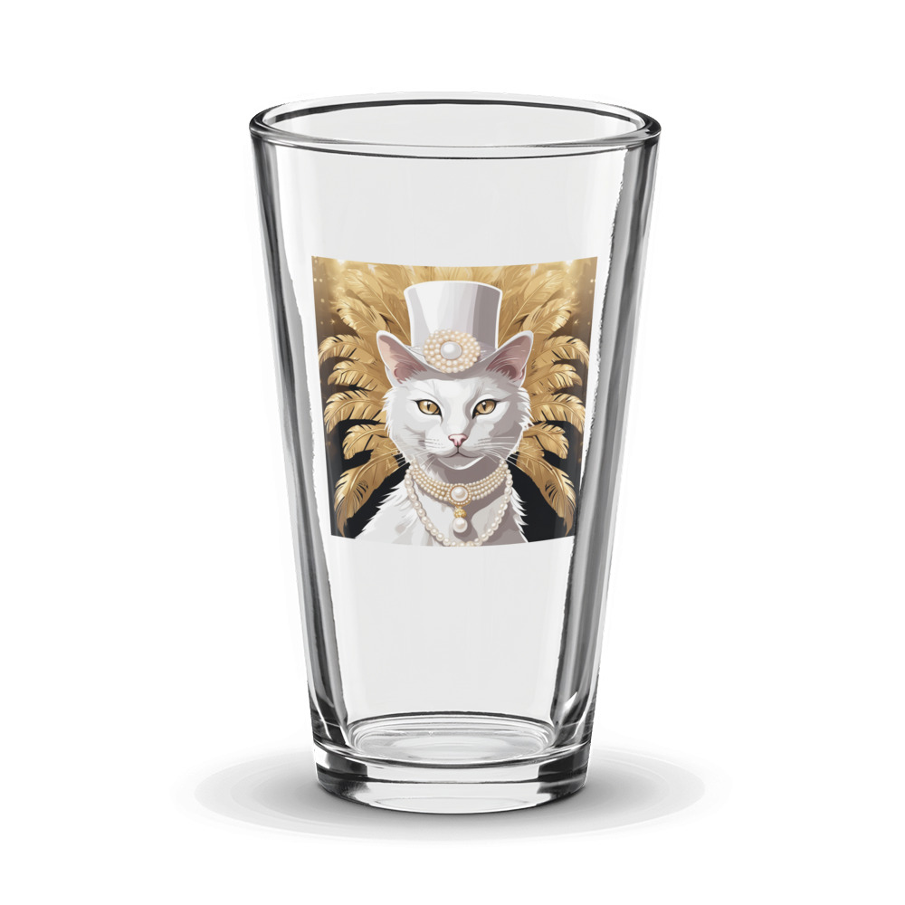 PugMug Custom White Companion Cat Glass Tumbler