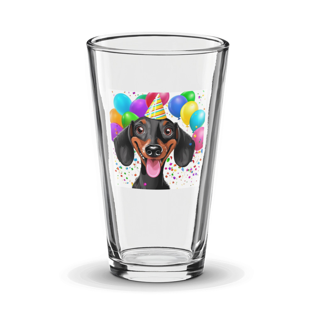 PugMug Custom Black Dachshund Glass Tumbler