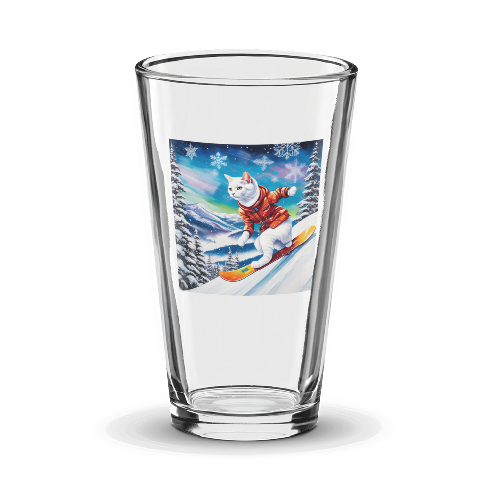 PugMug Custom White Companion Cat Glass Tumbler