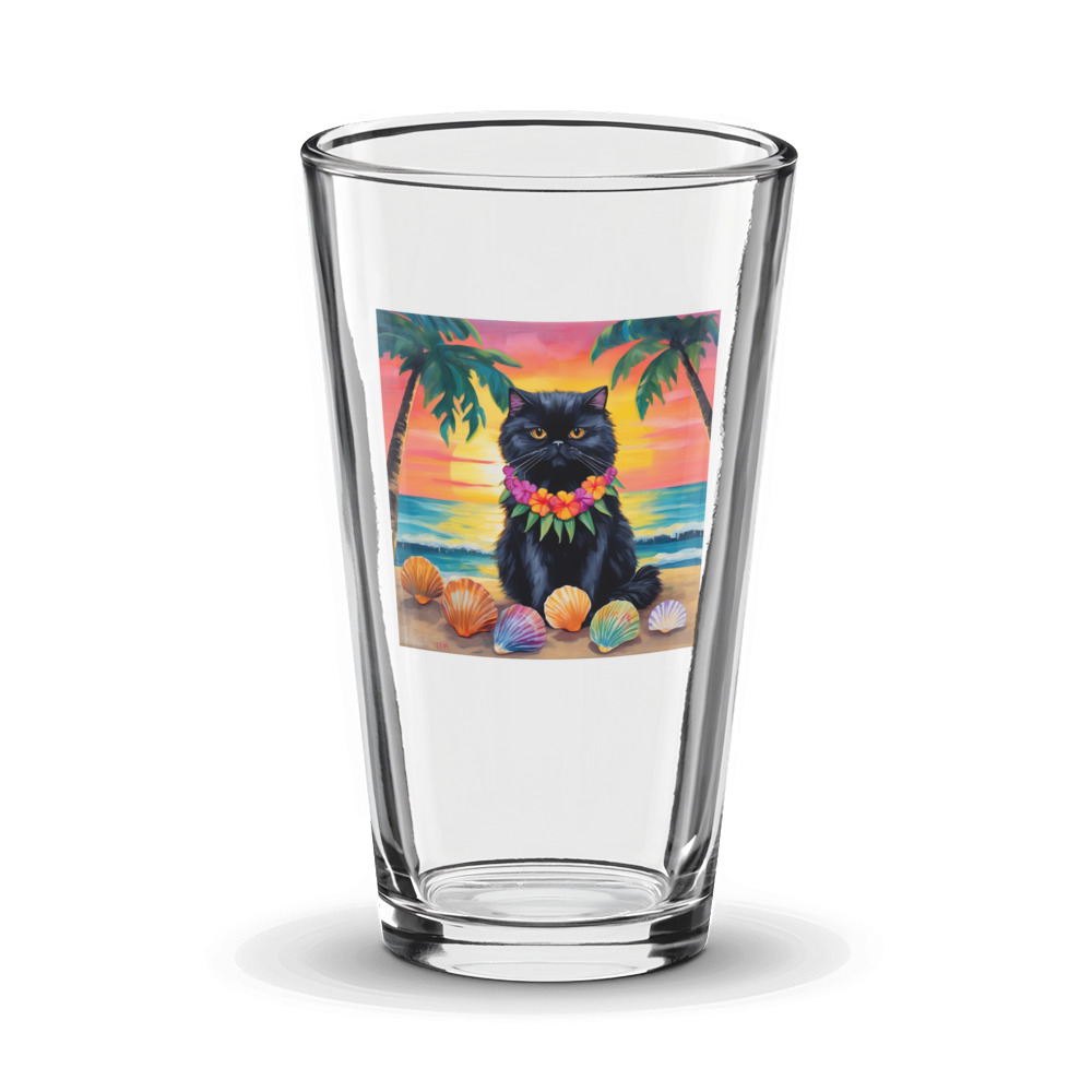 PugMug Custom Black Persian Cat Glass Tumbler