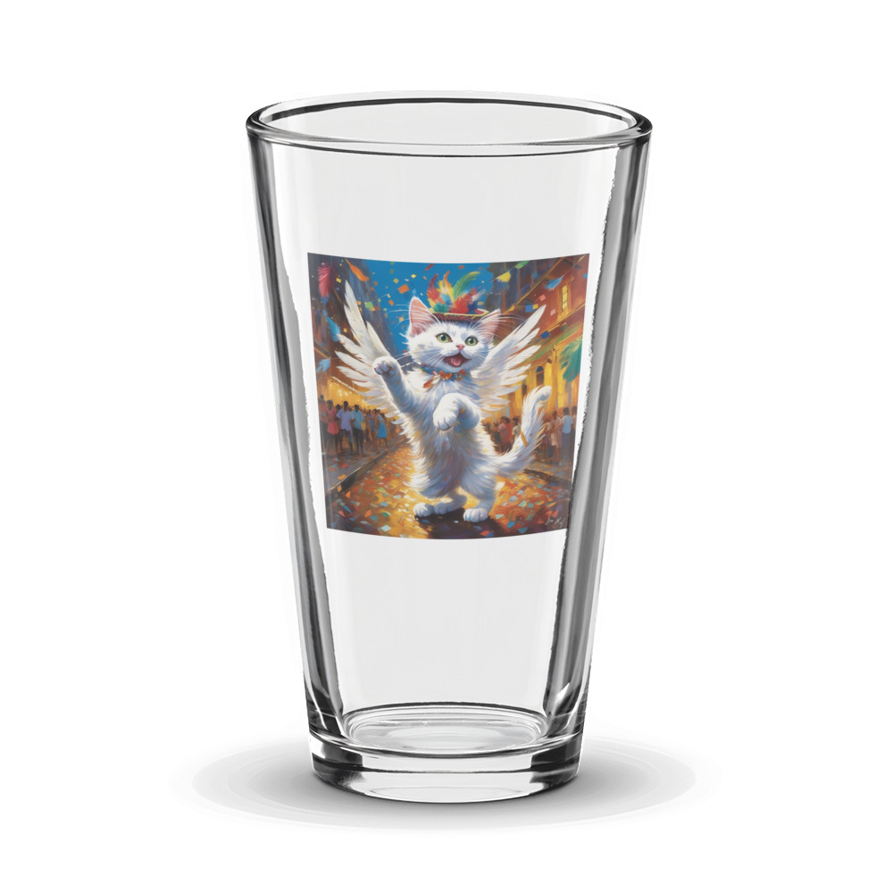PugMug Custom White Companion Cat Glass Tumbler