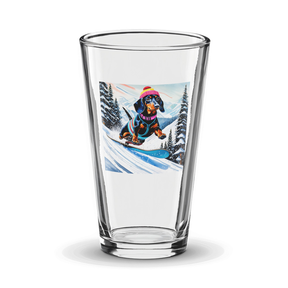 PugMug Custom Black Dachshund Glass Tumbler