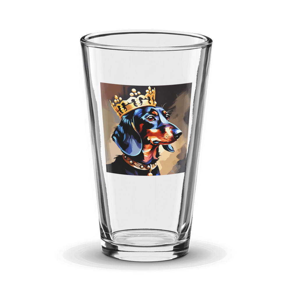 PugMug Custom Black Dachshund Glass Tumbler