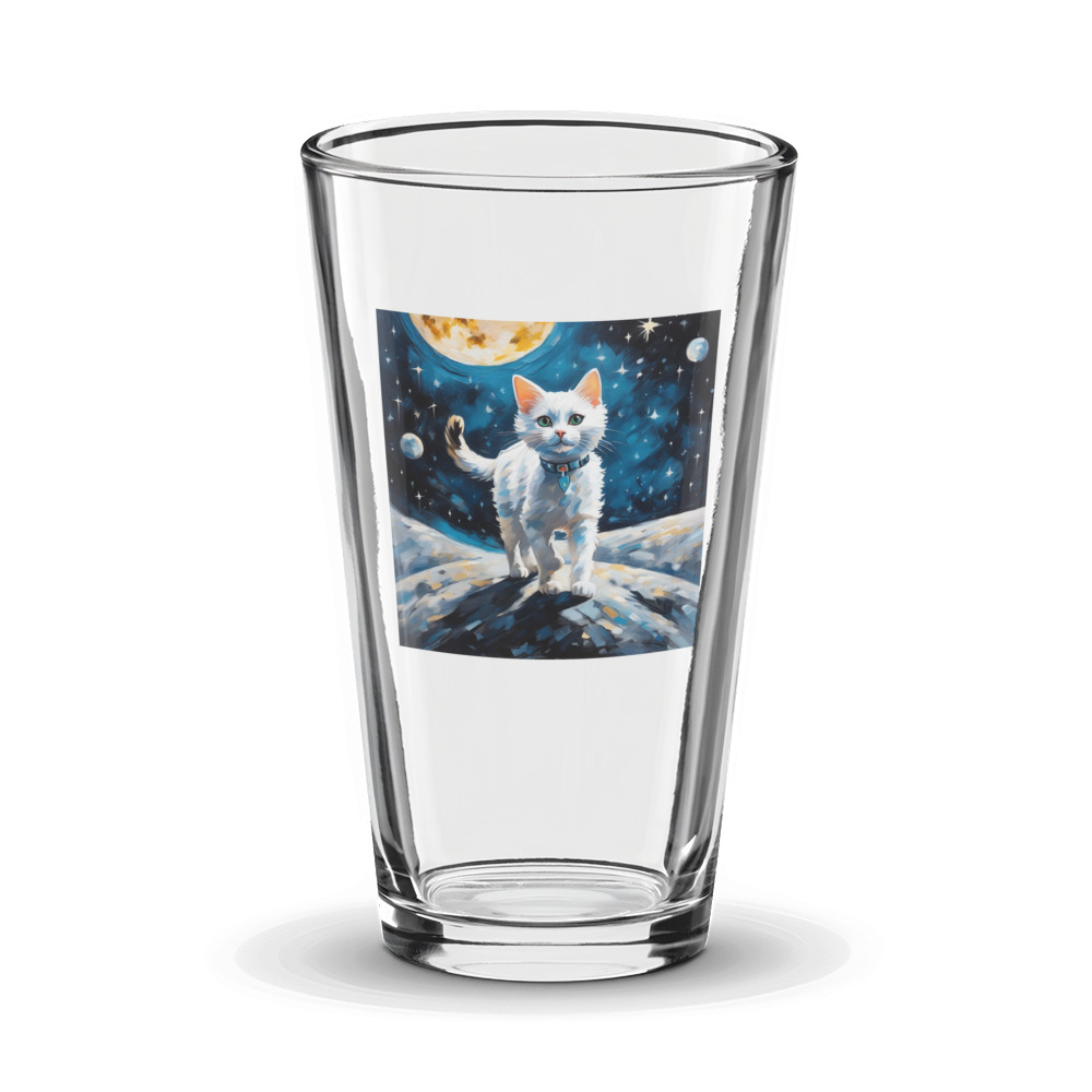 PugMug Custom White Companion Cat Glass Tumbler