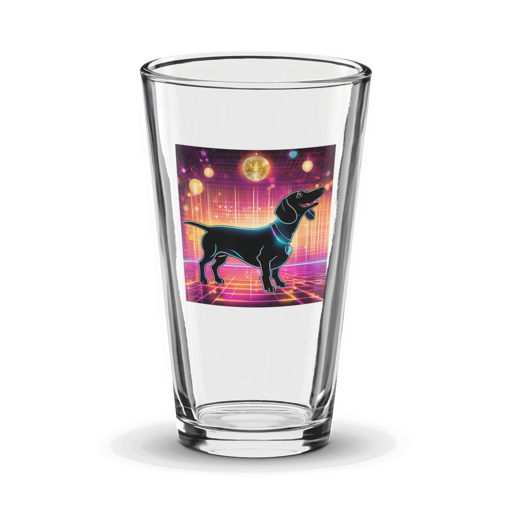 PugMug Custom Black Dachshund Glass Tumbler