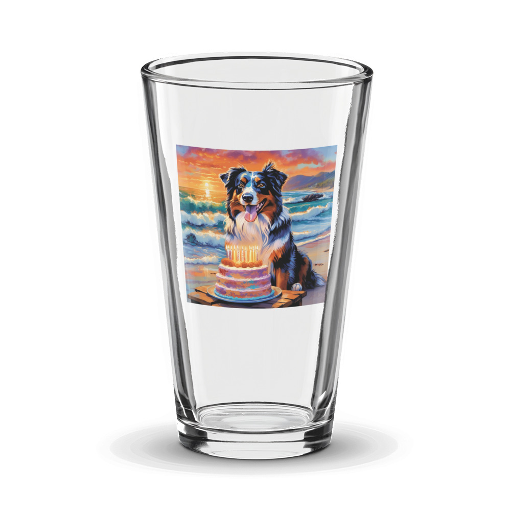 PugMug Custom Australian Shepherd Dog Glass Tumbler