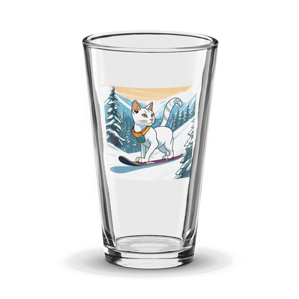 PugMug Custom White Abyssinian Cat Glass Tumbler